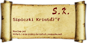 Sipiczki Kristóf névjegykártya