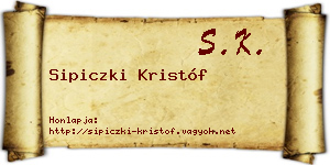 Sipiczki Kristóf névjegykártya