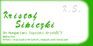 kristof sipiczki business card